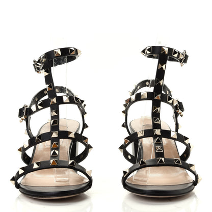 Valentino Garavani Calfskin Rockstud 60mm City Sandals 35.5 Black 5 of 6