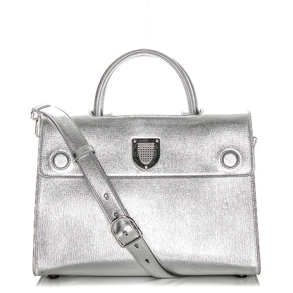 Christian Dior Metallic Grained Calfskin Medium Diorever Flap Silver 1 of 8
