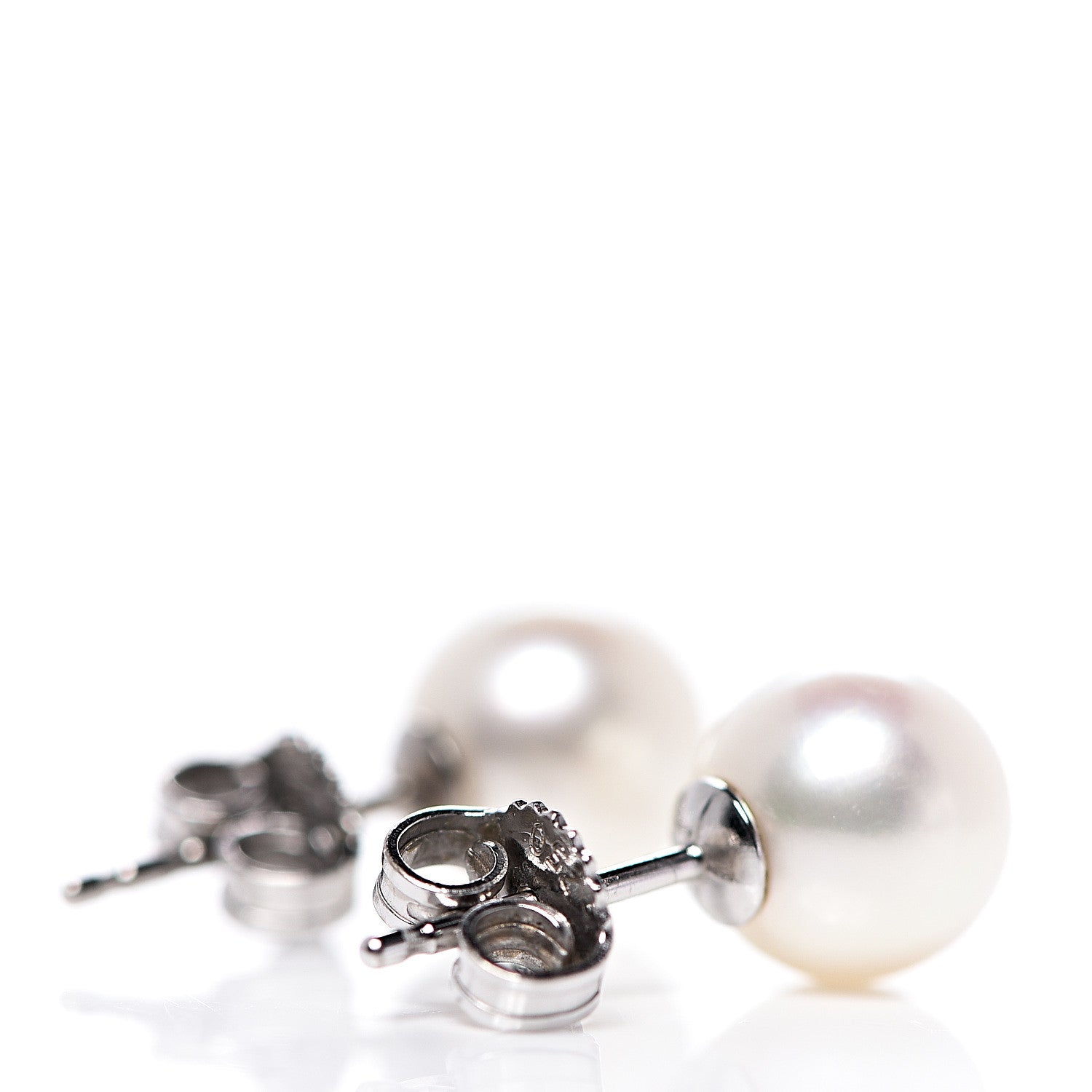 Mikimoto 18K White Gold Akoya Pearl 7.5-8mm Stud Earrings 3 of 4
