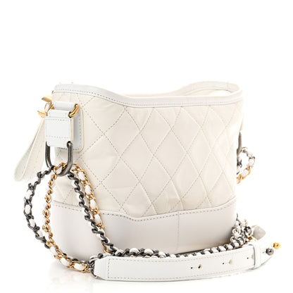Chanel Aged Calfskin Quilted Small Gabrielle Hobo White 2 of 9