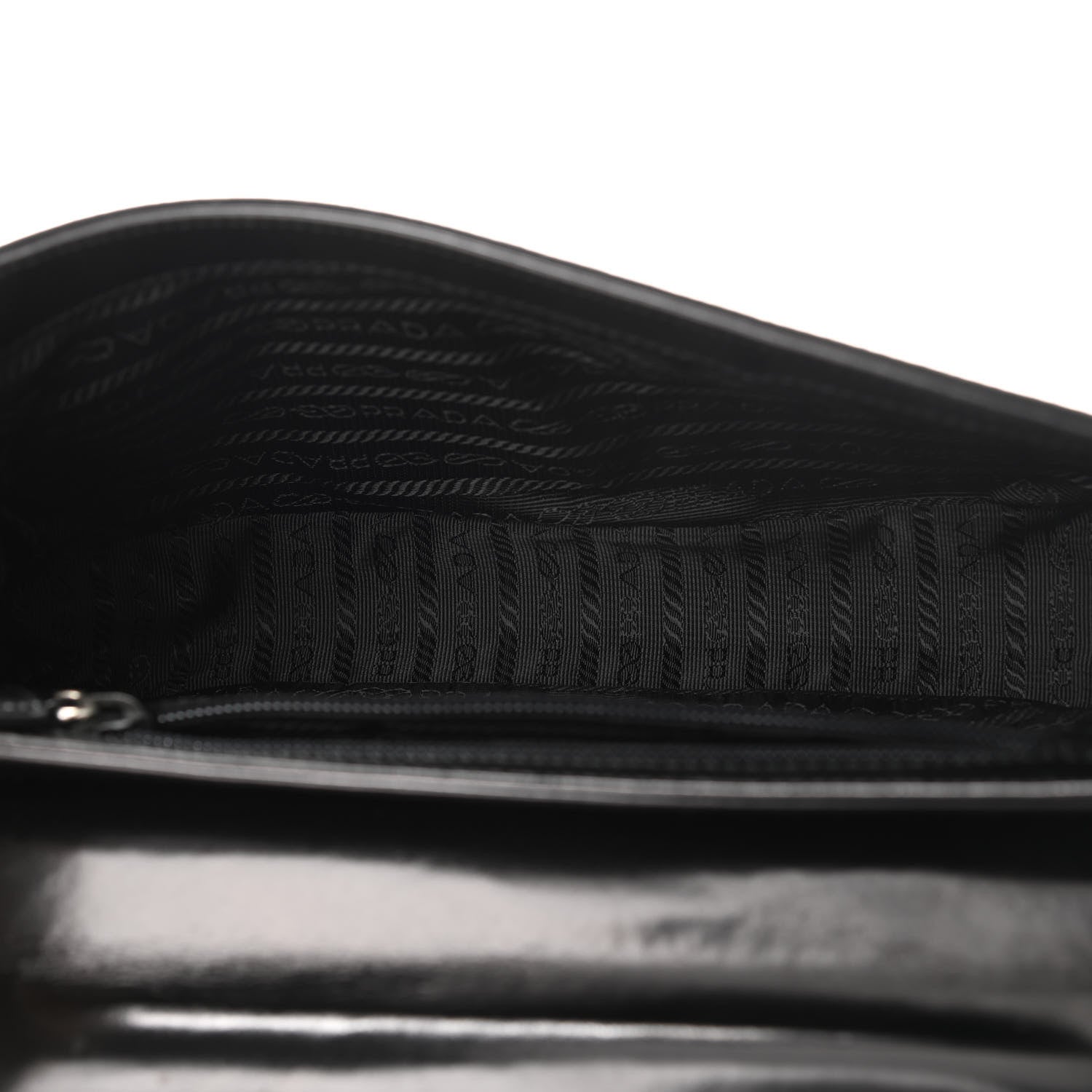 Prada Calfskin Nylon Shoulder Bag Black 5 of 10