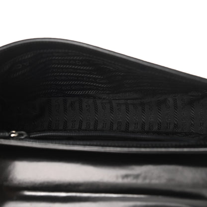 Prada Calfskin Nylon Shoulder Bag Black 5 of 10