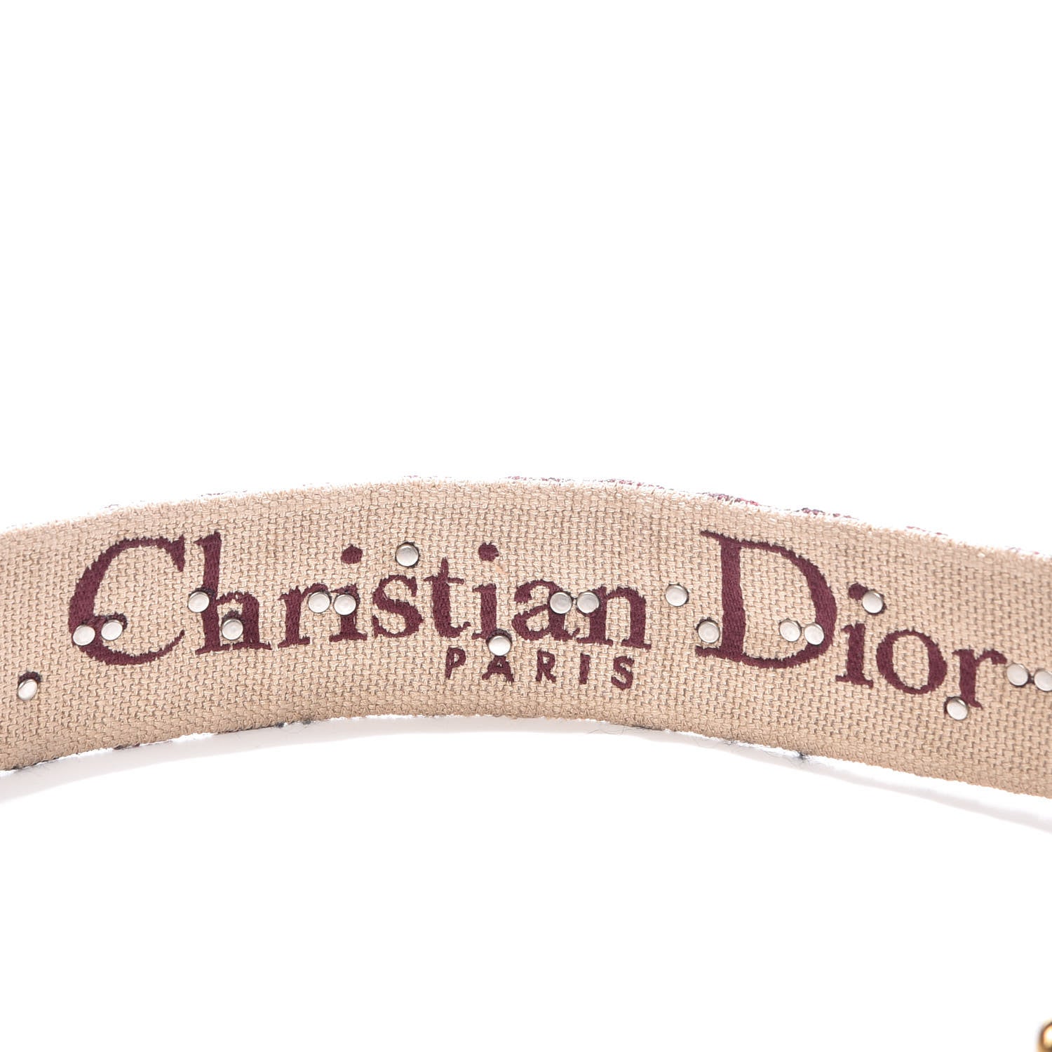 Christian Dior Oblique Studded Shoulder Strap Burgundy 5 of 7
