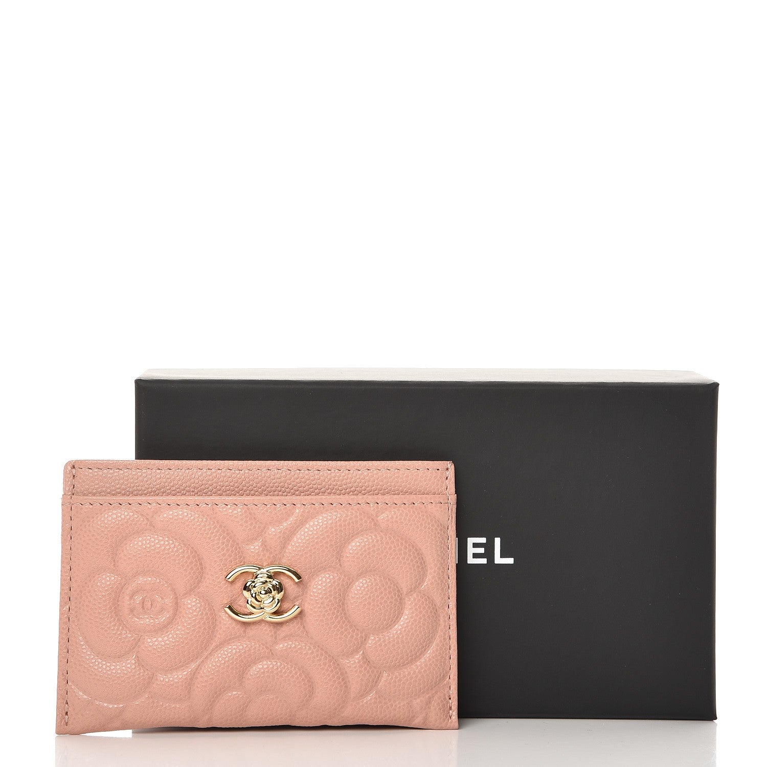 Chanel Caviar Camellia Embossed Card Holder Nude 8 of 8