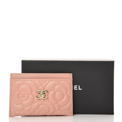 Chanel Caviar Camellia Embossed Card Holder Nude 8 of 8