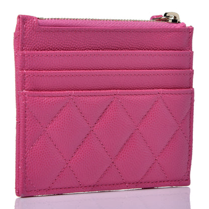 Chanel Caviar Quilted CC Zip Card Holder Pink 3 of 7