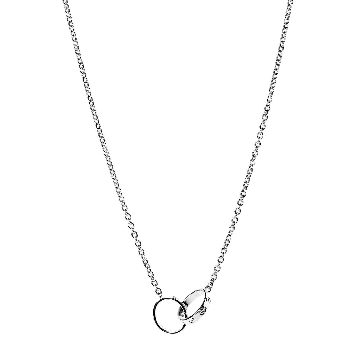 18K White Gold Interlocking LOVE Necklace