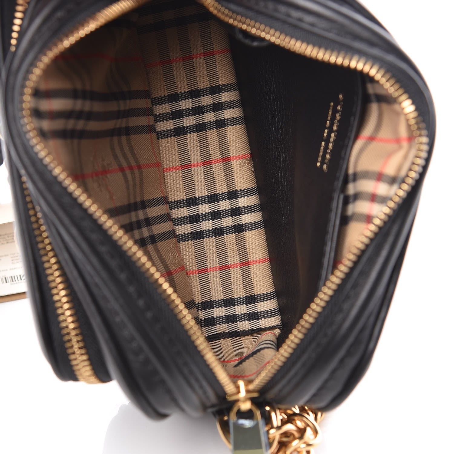 Burberry Smooth Calfskin 1983 Knight Check Link Camera Bag Black 7 of 9