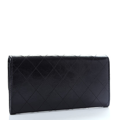 Chanel Goatskin Stitched Golden CC Flap Wallet Black 3 of 8