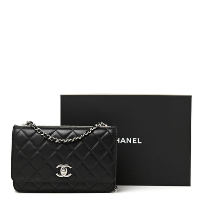 Chanel Lambskin Quilted Trendy CC Wallet On Chain WOC Black 22 of 22