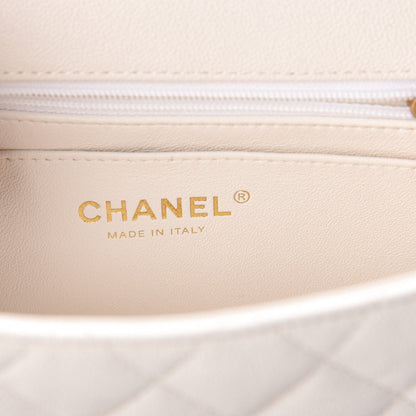 Chanel Caviar Quilted Mini Top Handle Rectangular Flap White 6 of 9