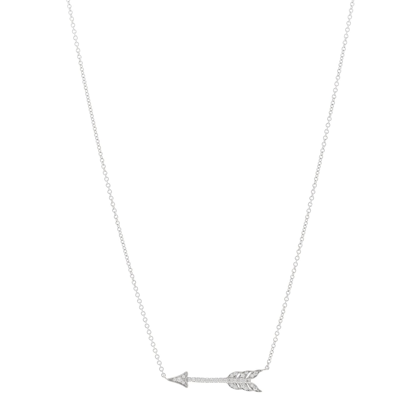 Platinum Diamond Arrow Pendant Necklace