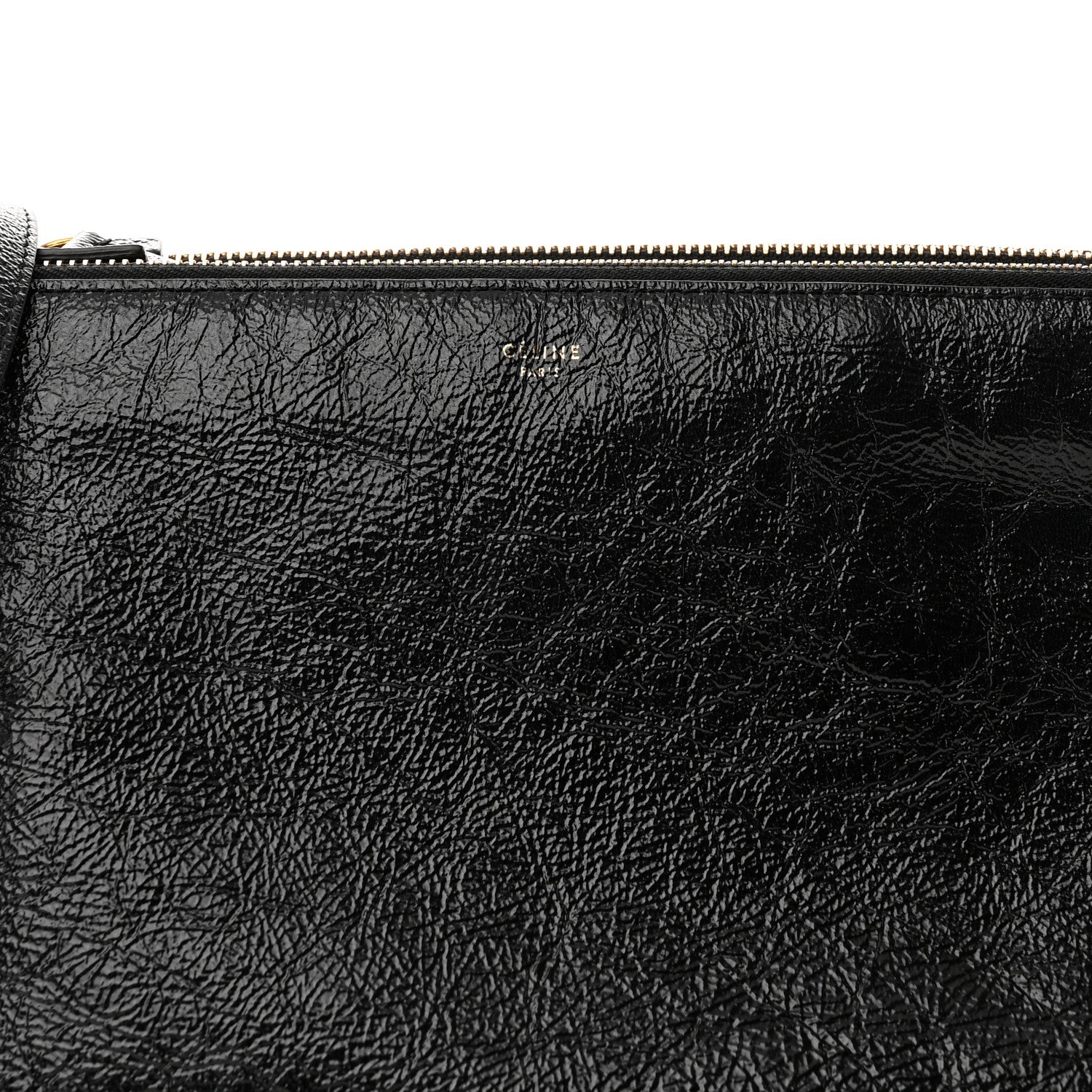 Celine Shiny Goatskin Large Trio Crossbody Bag Black 9 of 12