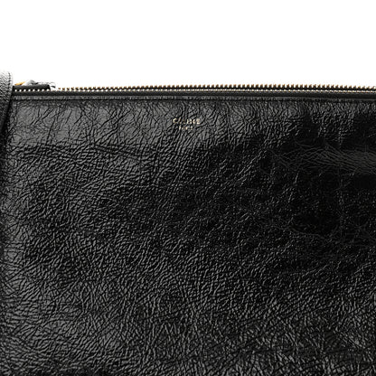 Celine Shiny Goatskin Large Trio Crossbody Bag Black 9 of 12