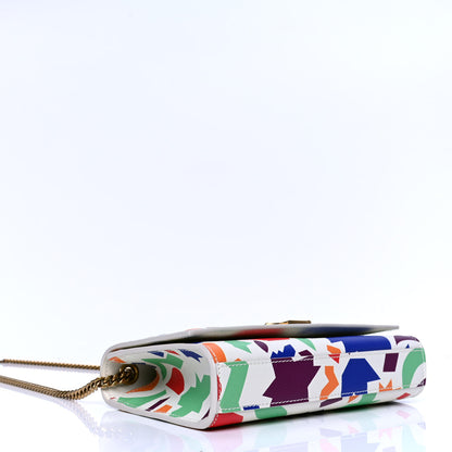 Saint Laurent Grain De Poudre Small Classic Monogram Shapes Print Kate Satchel White 3 of 4