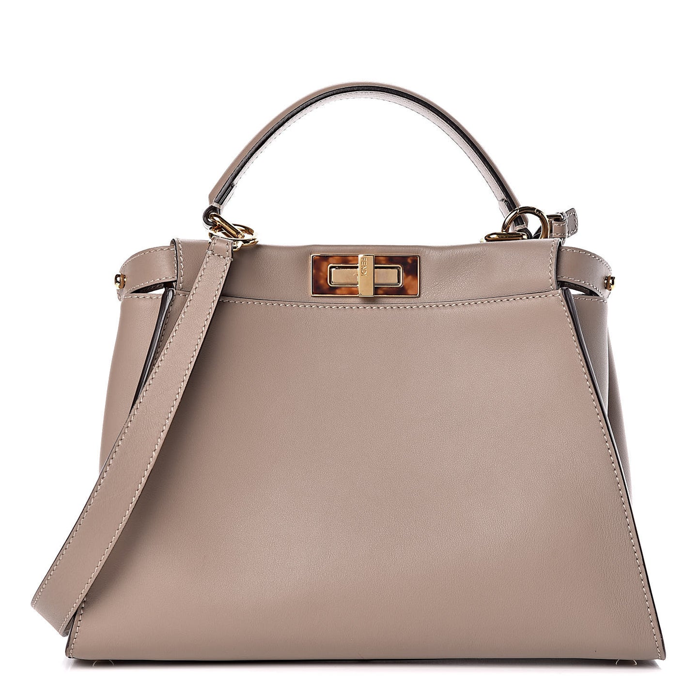 Vitello Seta Plexiglass Tortoise Medium Peekaboo Iconic Satchel Tortora