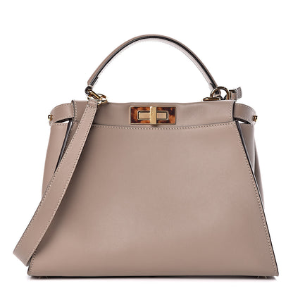 Fendi Vitello Seta Plexiglass Tortoise Medium Peekaboo Iconic Satchel Tortora 1 of 10