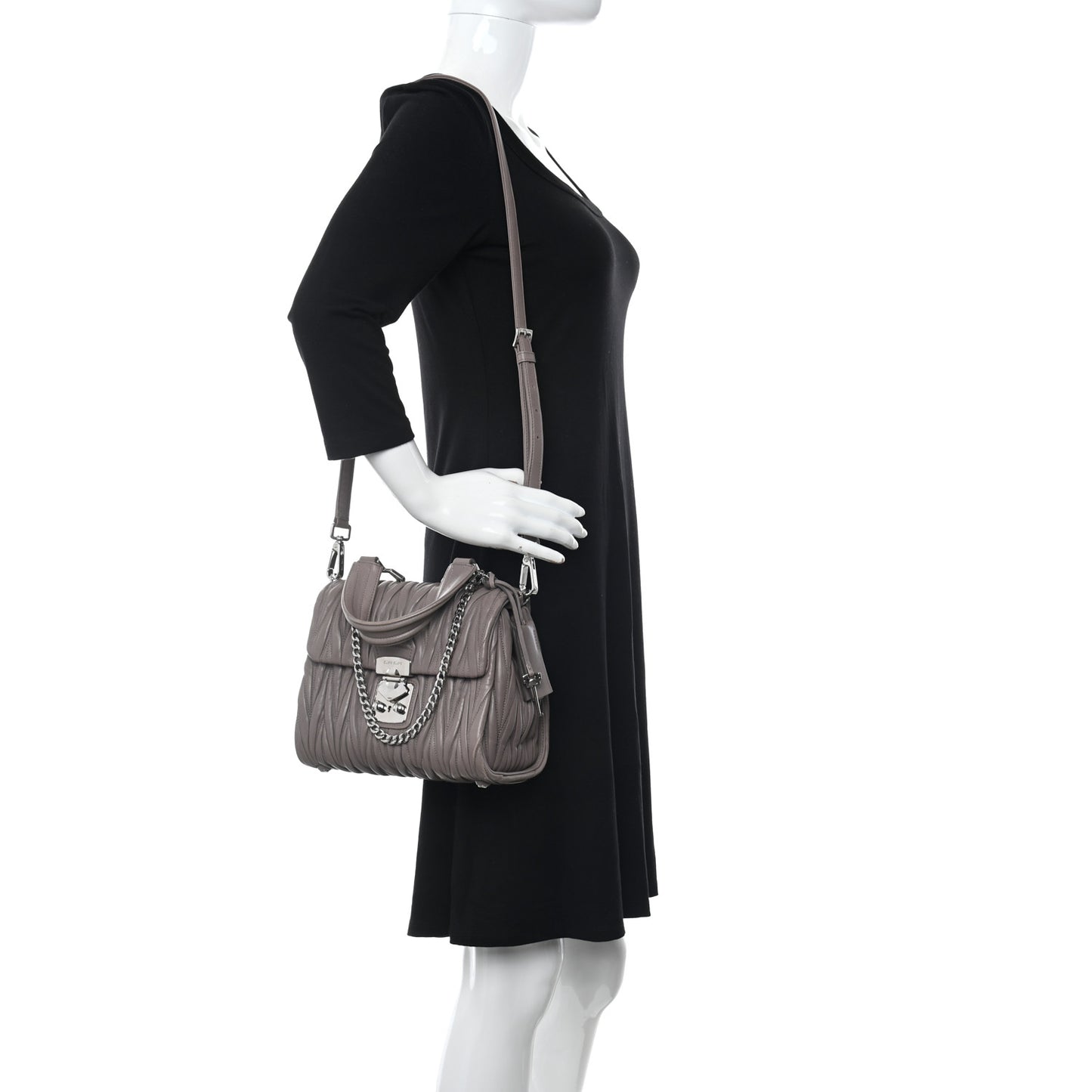 Nappa Matelasse Top Handle Tote Pomice
