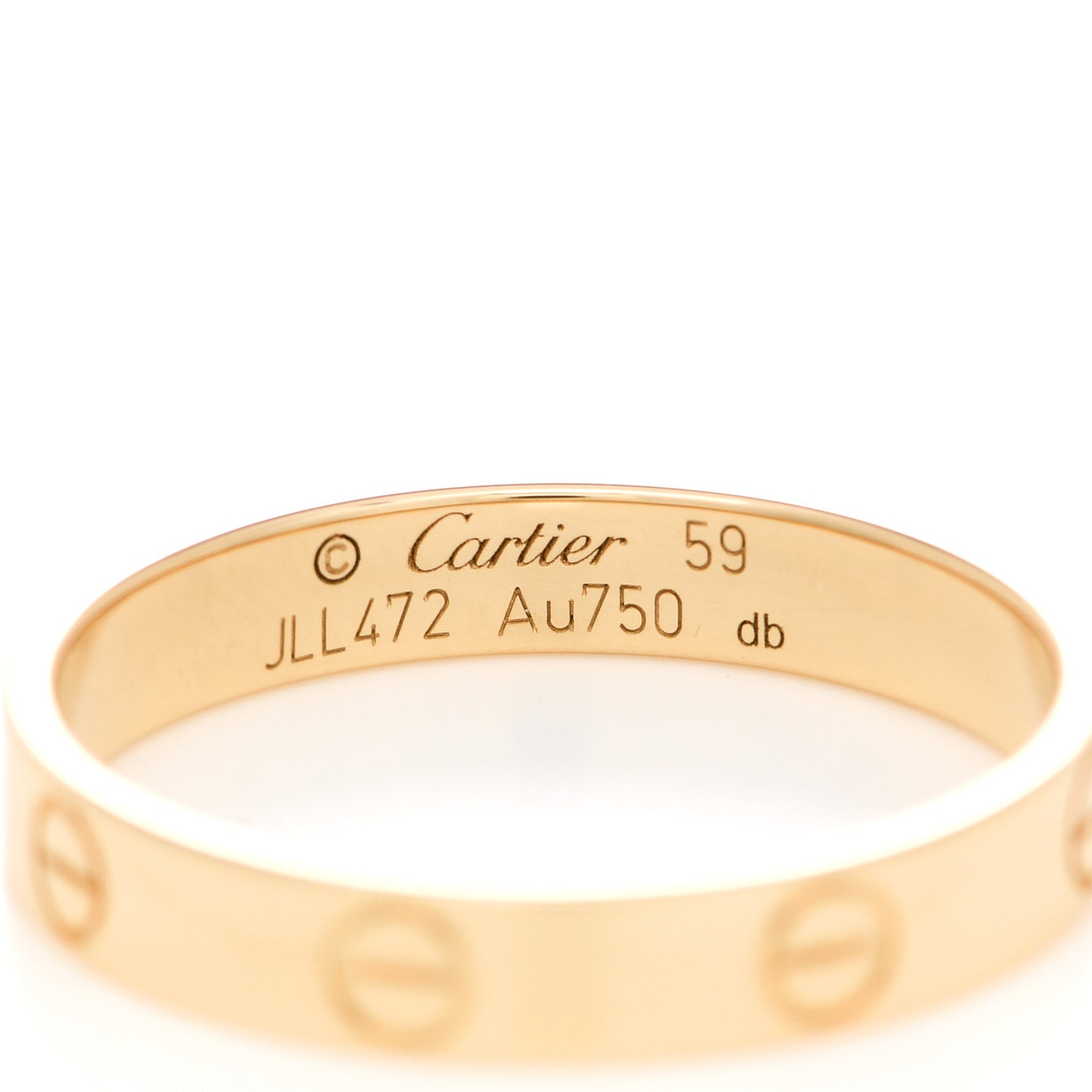 18K Yellow Gold 3.5mm LOVE Wedding Band Ring 59 8.75