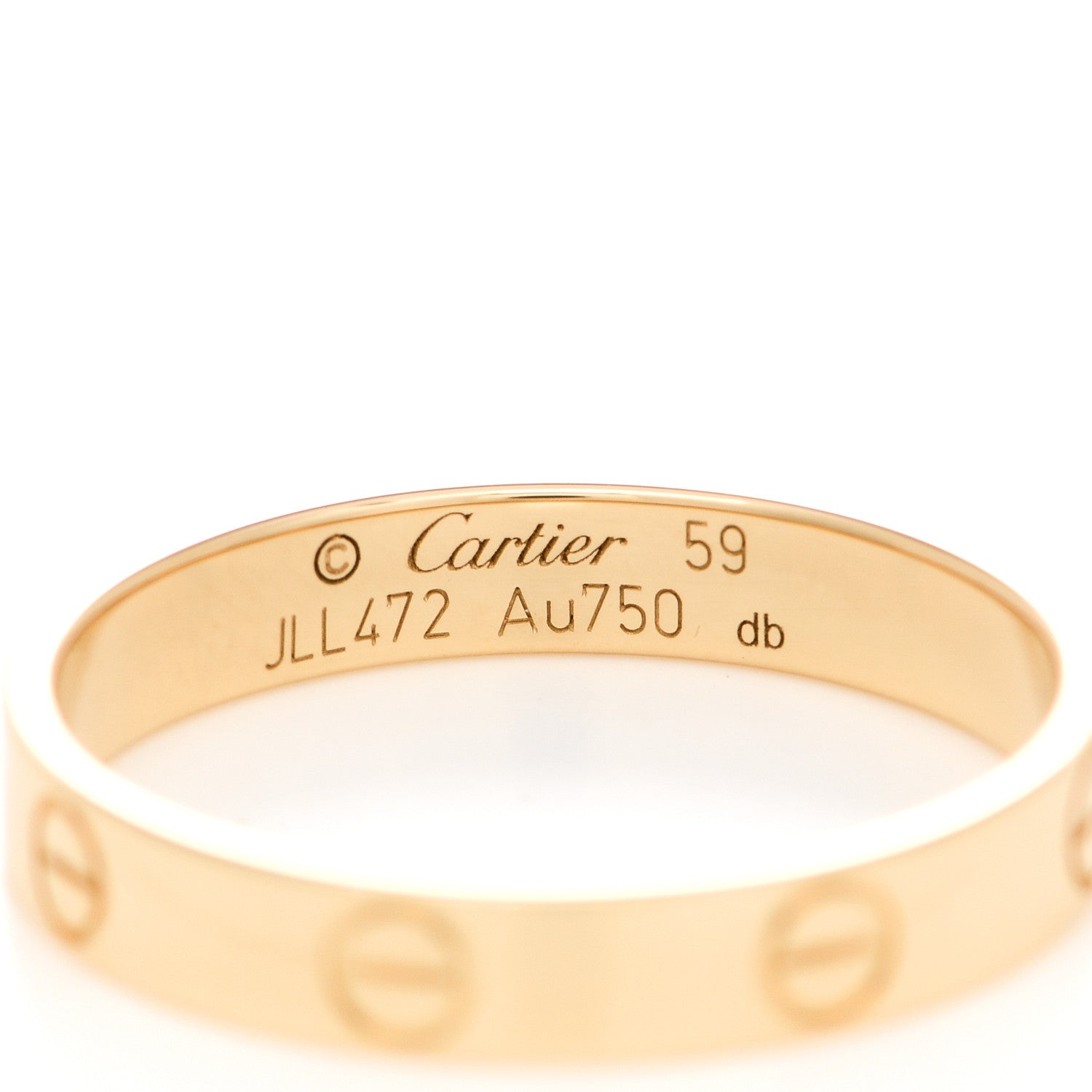 Cartier 18K Yellow Gold 3.5mm LOVE Wedding Band Ring 59 8.75 4 of 5