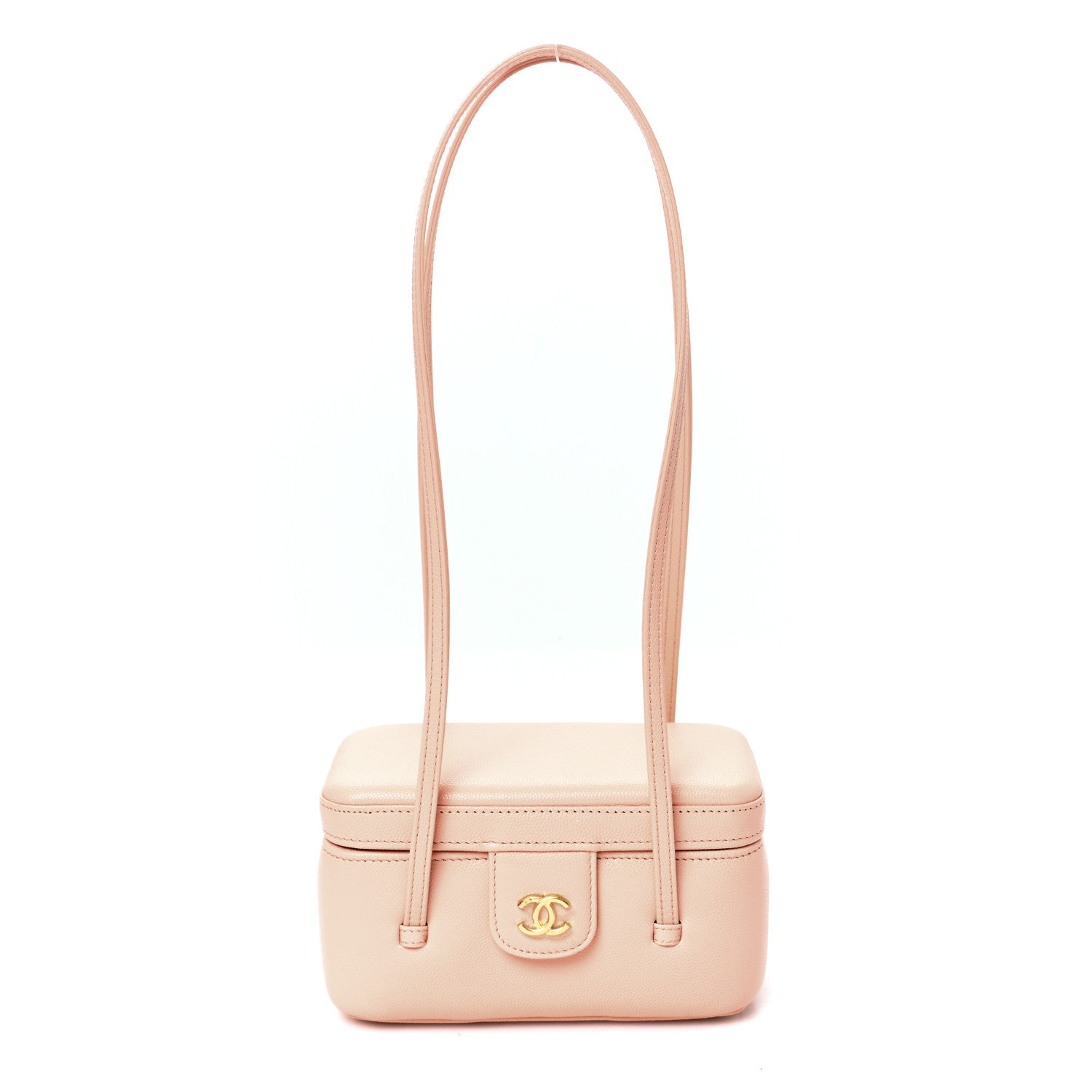 Chanel Shiny Caviar Preppy Coco Long Vanity With Strap Light Pink 1 of 11