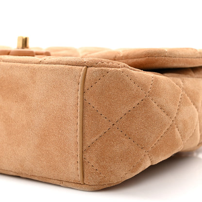 Chanel Suede Quilted Mini Flap Dark Beige 10 of 11