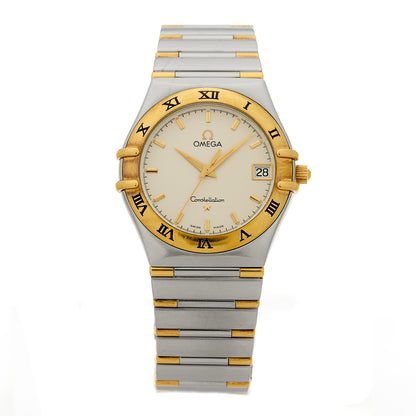 Omega Stainless Steel 18K Yellow Gold 33mm Constellation Quartz Watch White 1212.30 1 of 4