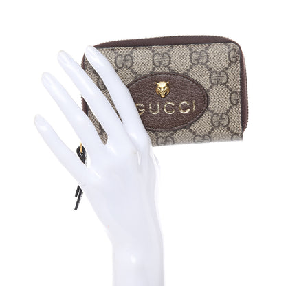 Gucci GG Supreme Monogram Neo Vintage Zip Around Card Case Beige Crop New Acero 2 of 8