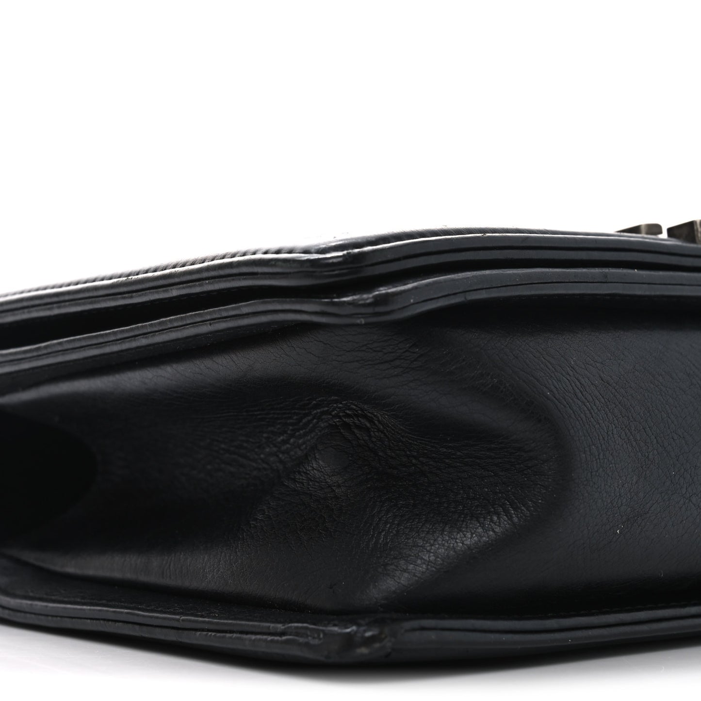 Calfskin Quilted Small Boy Flap Black