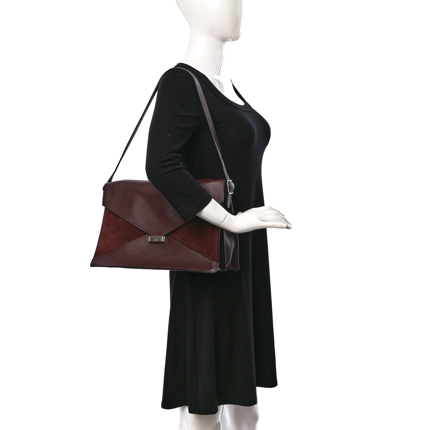 Smooth Calfskin Suede Diamond Shoulder Bag Brown