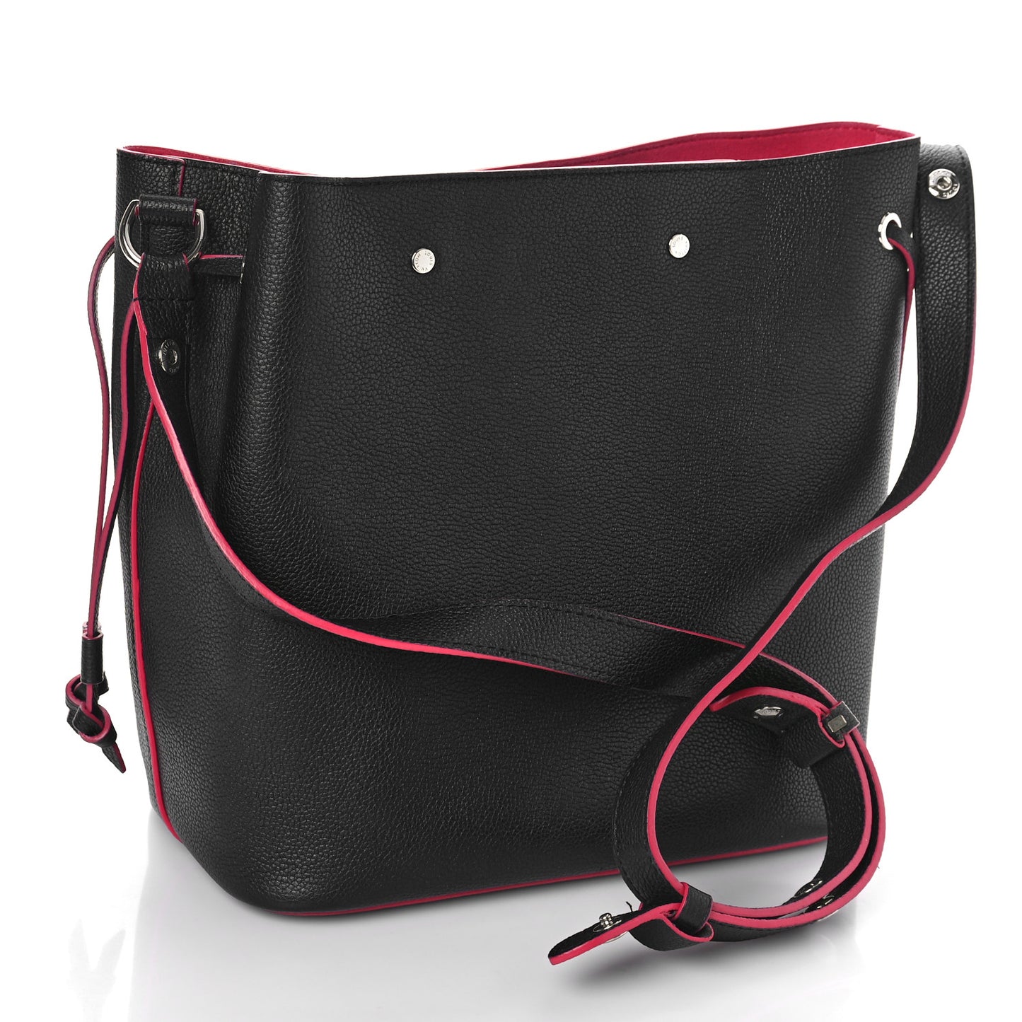 Calfskin Lockme Bucket Black