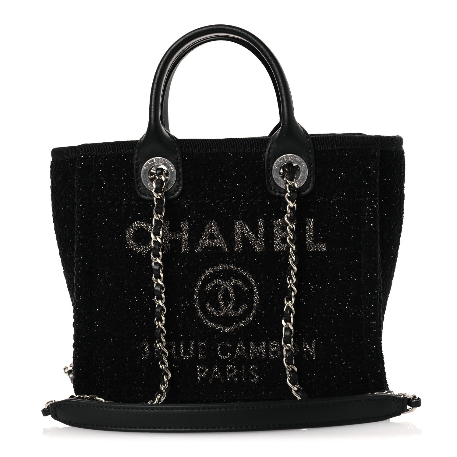 Chanel Lurex Canvas Mini Deauville Tote Black 1 of 11