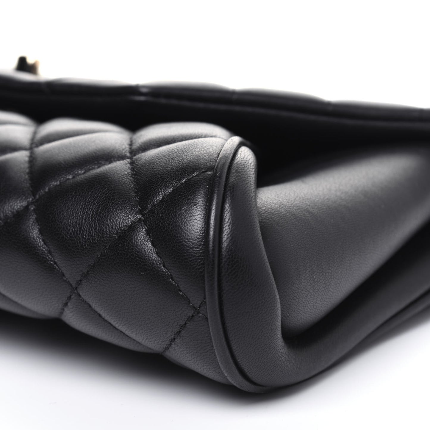 Lambskin Quilted Fold Up Again Clutch Black