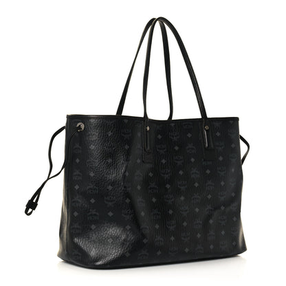 MCM Visetos Large Liz Reversible Shopper Tote Black 3 of 18