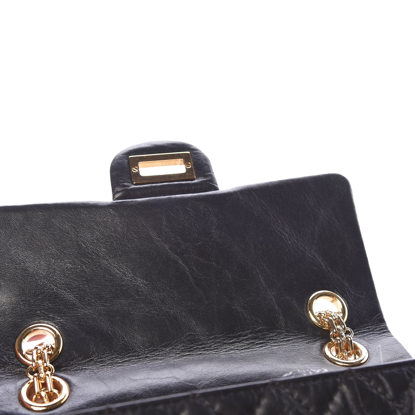 Aged Calfskin Quilted 2.55 Reissue Mini Flap Black