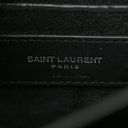 Saint Laurent Calfskin Crocodile Embossed Medium Monogram Sunset Black 7 of 14
