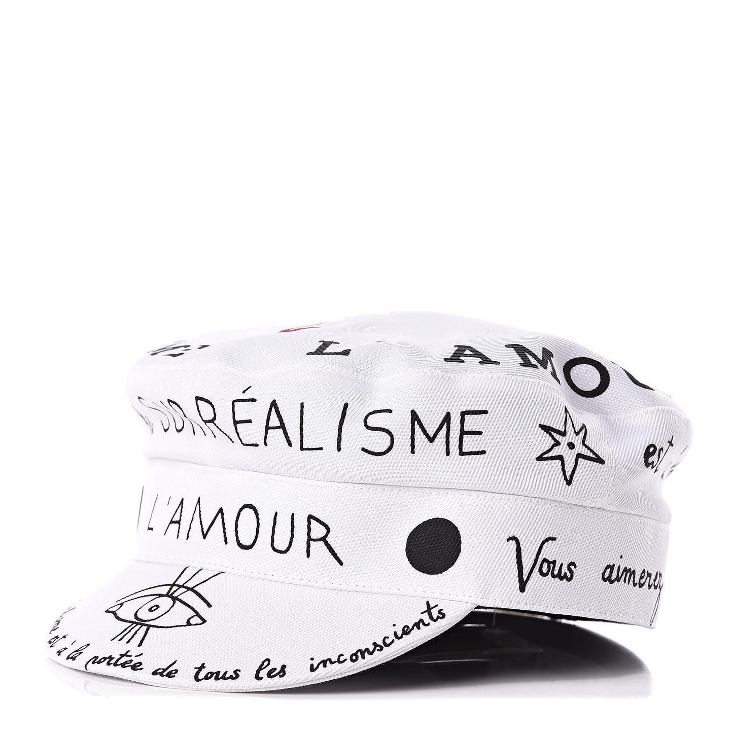 Daydream Words Print Cap Hat 57 White