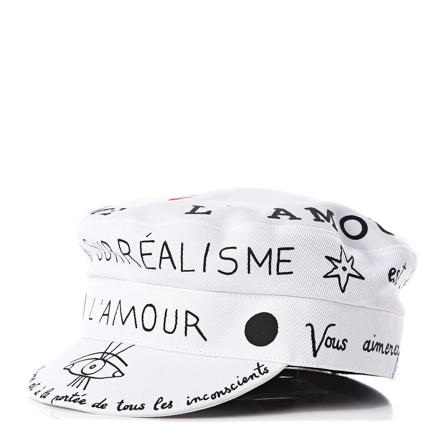 Christian Dior Daydream Words Print Cap Hat 57 White 1 of 11
