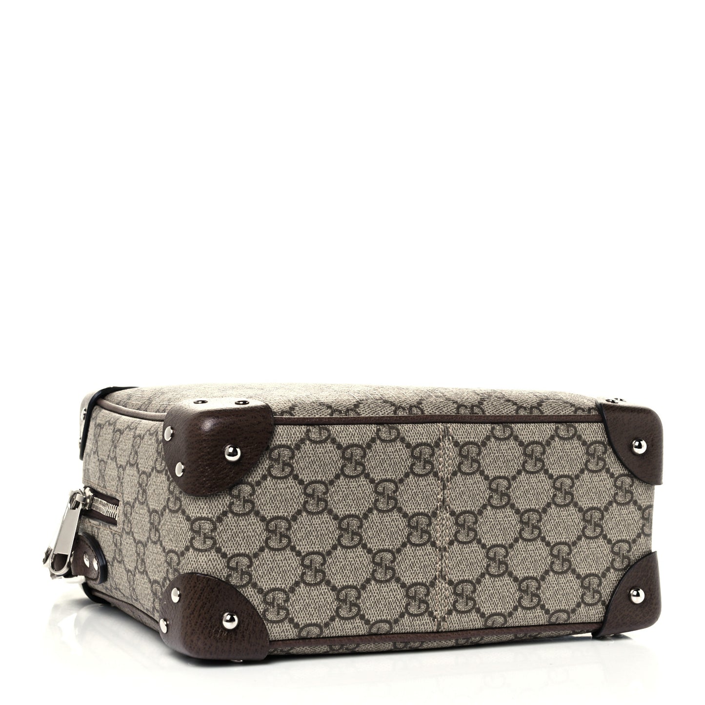 GG Supreme Monogram Textured Calfskin Square Messenger Bag Beige Ebony New Acero