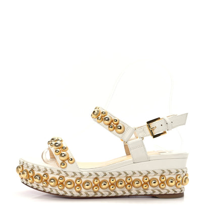 Christian Louboutin Shiny Nappa Rondaclou 60 Platform Sandals 35 Latte 1 of 7