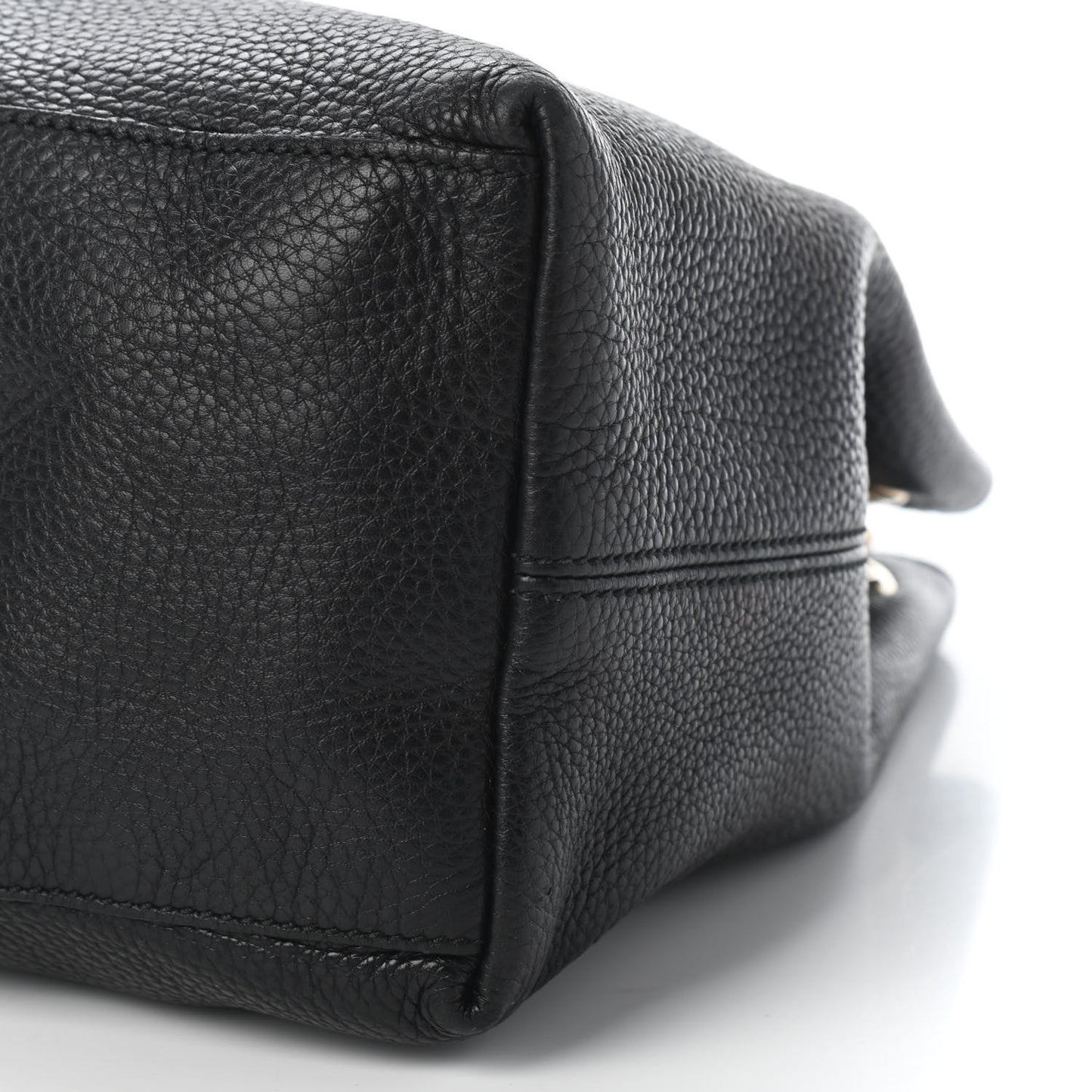 Pebbled Calfskin Medium Soho Chain Shoulder Bag Black