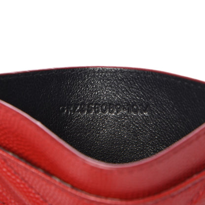 Saint Laurent Grain De Poudre Matelasse Chevron Monogram Credit Card Case Lipstick Red 9 of 9