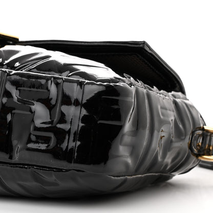 Fendi Patent FF 1974 Embossed Baguette Black 10 of 12