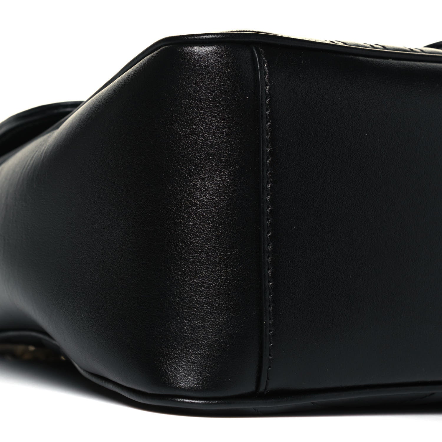 Gucci Calfskin Matelasse Small GG Marmont Top Handle Shoulder Bag Black 8 of 9