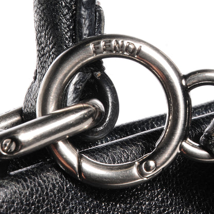 Fendi Goatskin Zucca Large Peekaboo Iconic Satchel Black Tobacco 11 of 11