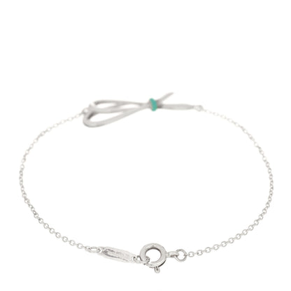 Tiffany Sterling Silver Enamel Bow Knot Bracelet Blue 2 of 4