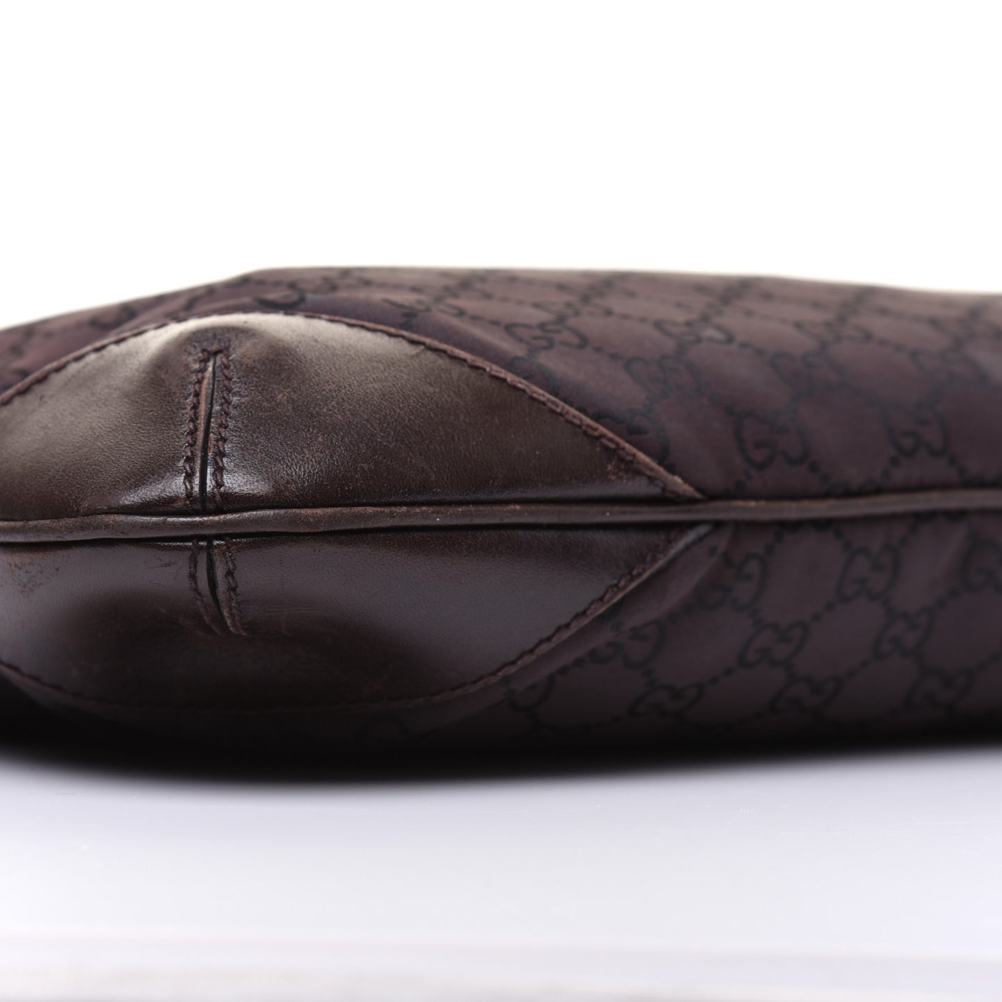 Nylon Monogram Signature Hobo Shoulder Bag Dark Brown