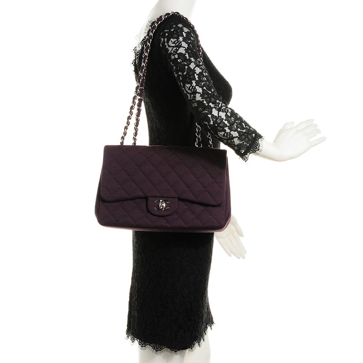 Jersey Quilted Jumbo Single Flap Purple