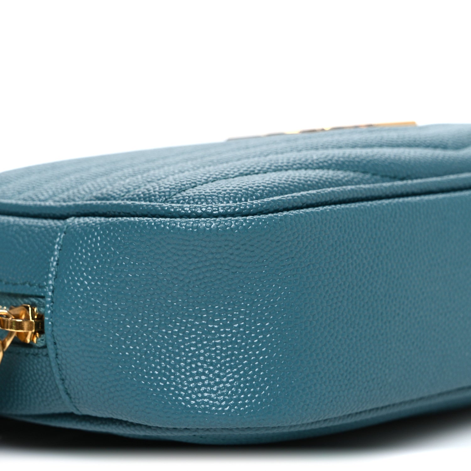Saint Laurent Grain De Poudre Matelasse Monogram Mini Lou Camera Bag Blue Vert 9 of 10