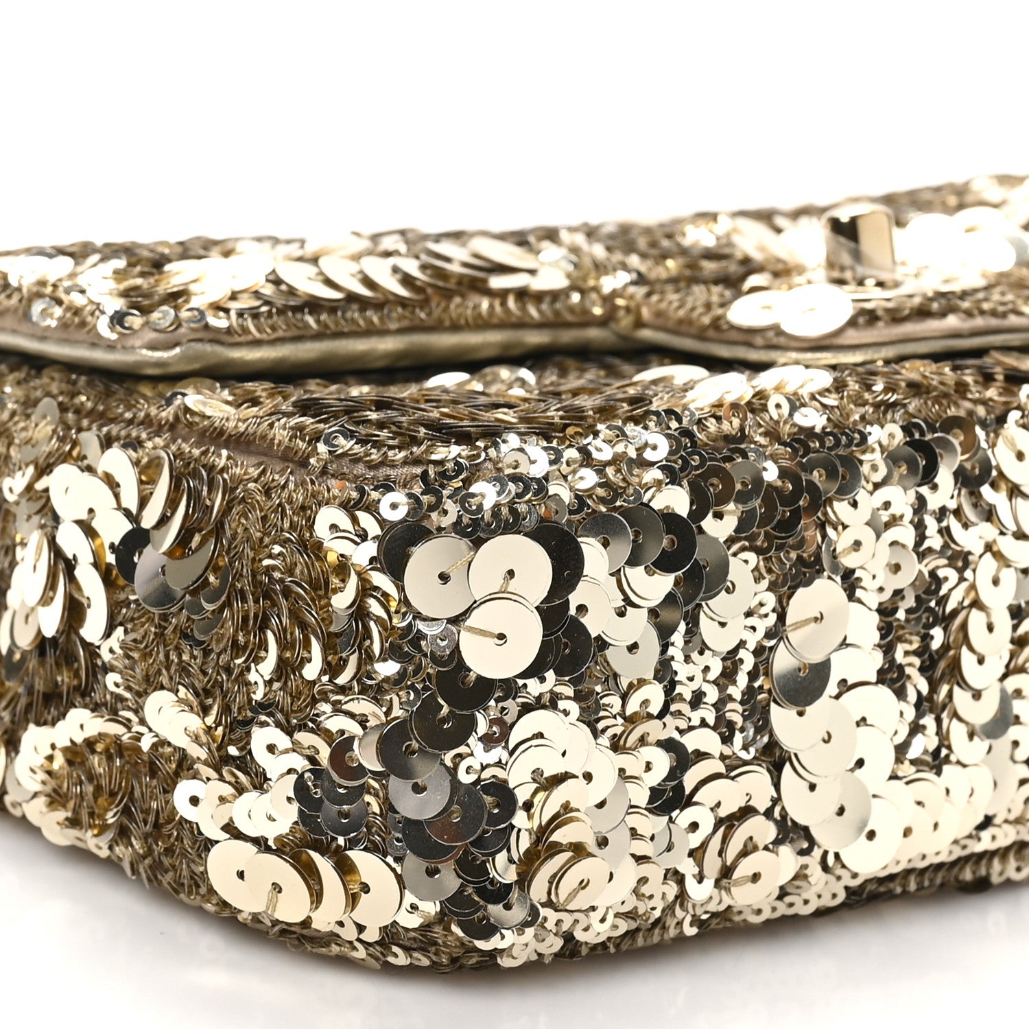 Chanel Sequin Small Single Flap Gold 9 of 11